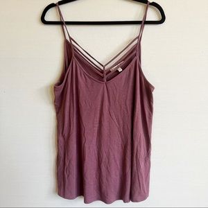 Purple Express Tank Top with Strappy Neckline